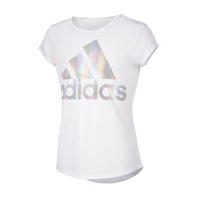 Girls white outlet adidas top