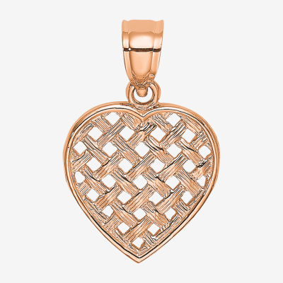 Womens K Rose Gold Heart Charm Jcpenney