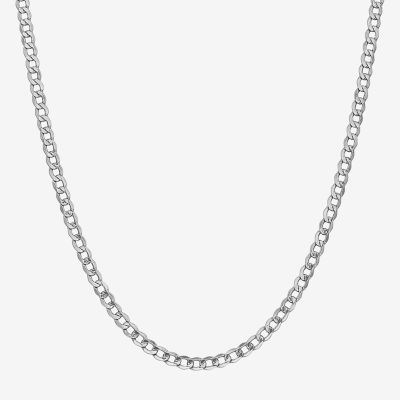 White gold curb 2025 chain necklace