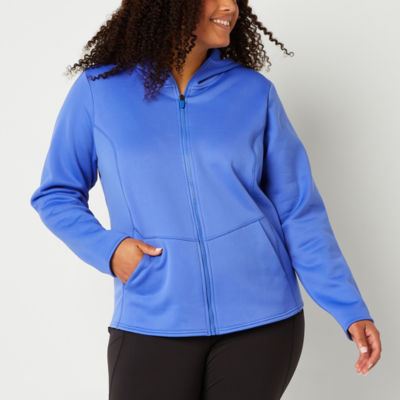 Xersion X-Warmth Zip Front Hooded Jacket Plus, Color: True Amparo