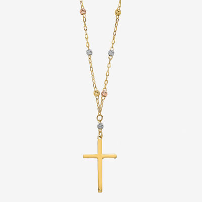 Gold Cross Pendant & Chain Necklaces - 3 Pack