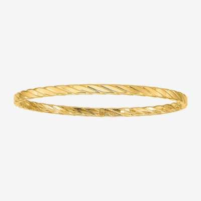 Twisted Bangle Bracelet 10K Yellow Gold 7.5