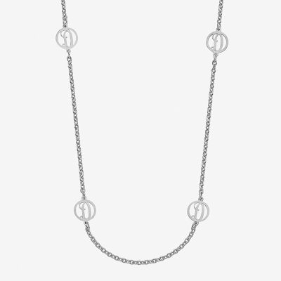 Personalized Sterling Silver Single Initial Strand Station Necklace -  JCPenney