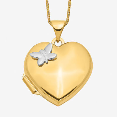 Womens K Two Tone Gold Heart Locket Necklace Jcpenney