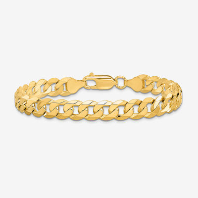 14K Gold 7 Inch Solid Curb Chain Bracelet