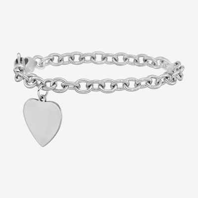 14K White Gold Heart Charm Bracelet - JCPenney