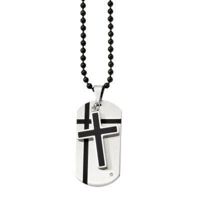 Black cross dog tag sale