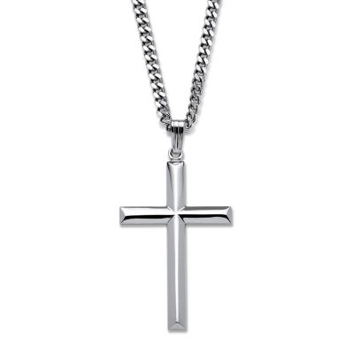 Mens Sterling Silver Cross Pendant Necklace JCPenney