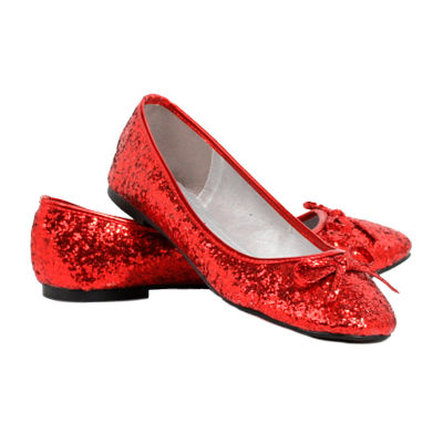 Sparkle unchecked Red Ballet Flat Shoes
