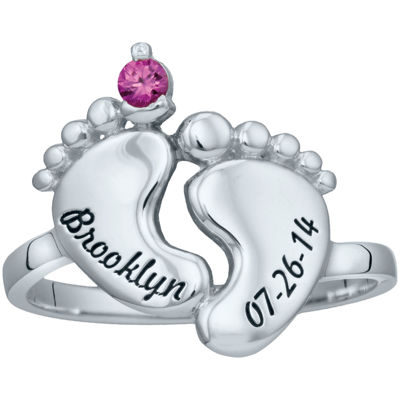 Personalized baby hot sale feet ring