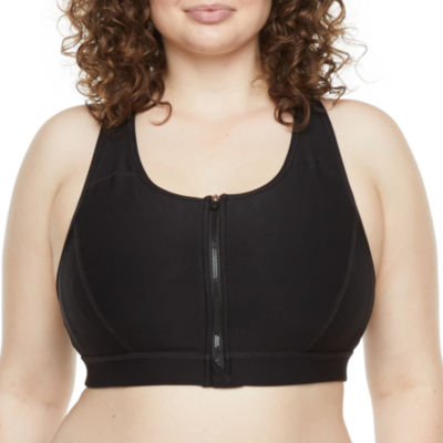 Xersion Medium Support Zip Front Seamless Sports Bra