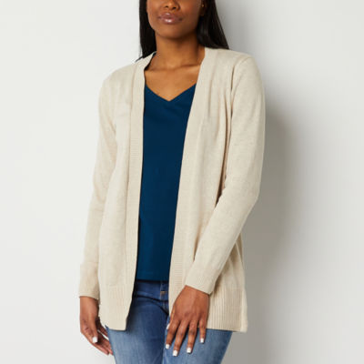 St. John's Bay Womens Long Sleeve Open Front Cardigan - JCPenney