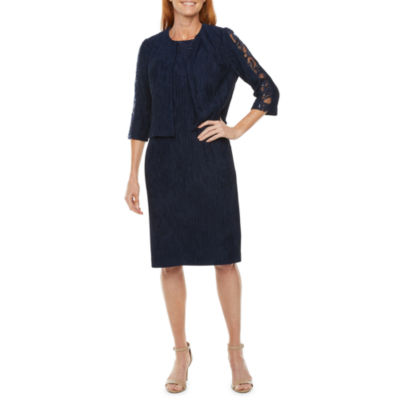 Maya Brooke Embellished Jacket Dress Color Navy JCPenney