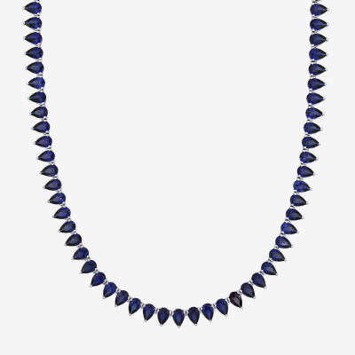 Lab created store blue sapphire necklace