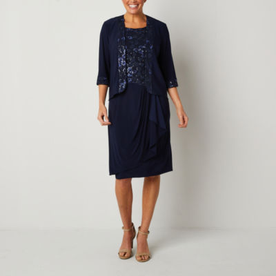 Maya Brooke Embellished Jacket Dress Color Navy JCPenney