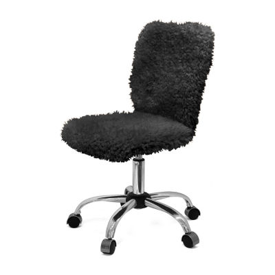 Black faux fur online chair