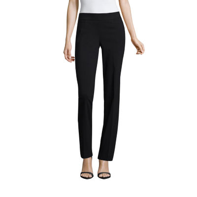 Liz Claiborne Womens Mid Rise Straight Drawstring Pants, Color: Black -  JCPenney