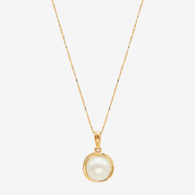 USA Gold Filled Natural Pearl Charms Drop Pendant Handmade Approx.  8-9mm.Made with Freshwater Pearl and Gold Filled Wire Made in USA 1 pc