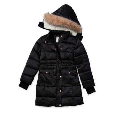 Thereabouts Little & Big Girls Hooded Faux Fur Trim Removable Hood  Heavyweight Puffer Jacket
