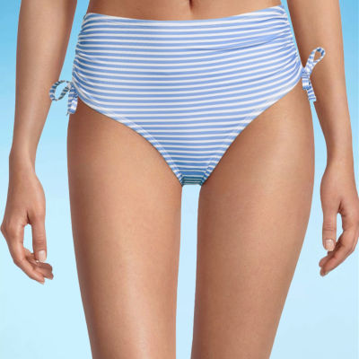 Outdoor Oasis Womens Striped High Waist Bikini Swimsuit Bottom