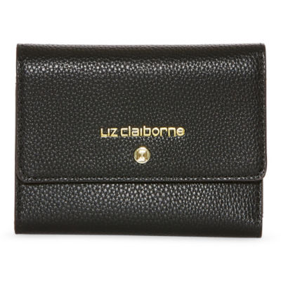 LIZ CLAIBORNE Wallet / Small Purse / Clutch. Black Leather. - Ruby Lane
