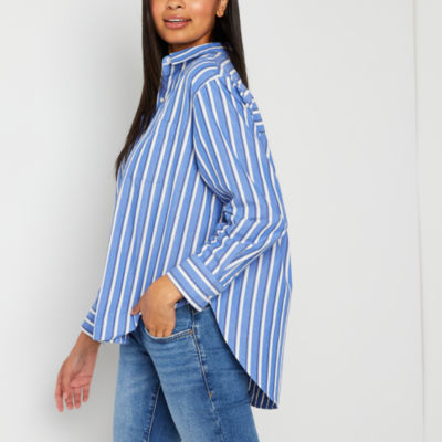 Jcpenney black and shop white striped shirt