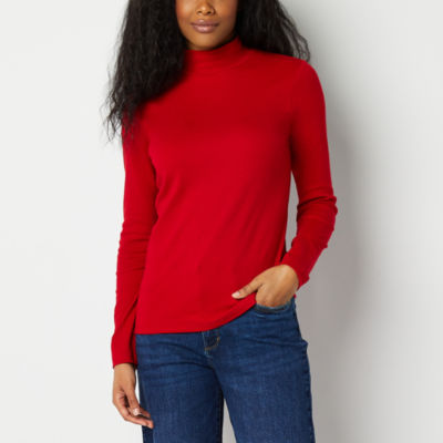 St john's bay on sale womens mock turtleneck