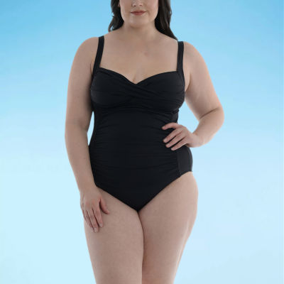 Sonnet Shores Womens Swim Dress Plus, Color: Black - JCPenney