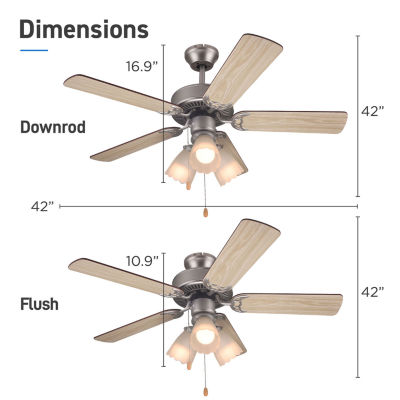 Perth terrasse praktiserende læge Commercial Cool 42” Contemporary Ceiling Fan With Lights Cools Up To 175 Sq  Ft Reversible Dual Finish Blades CCF45P10, Color: Brown - JCPenney