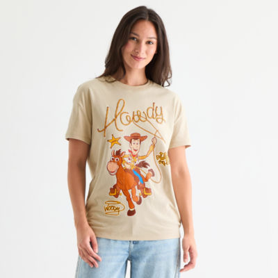 Womens Crew Neck Short Sleeve Regular Fit Toy Story Woody