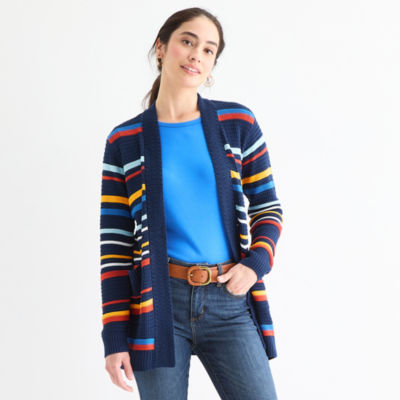 トップス 90s ST.JOHN'S BAY cotton knit cardigan Vintage 90s St Johns Bay Cotton Navy Blue Cardigan Sweater