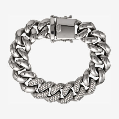 Shaquille O'Neal XLG Stainless Steel 9 Inch Solid Curb Chain Bracelet -  JCPenney