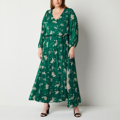 Premier amour long shop sleeve floral maxi dress