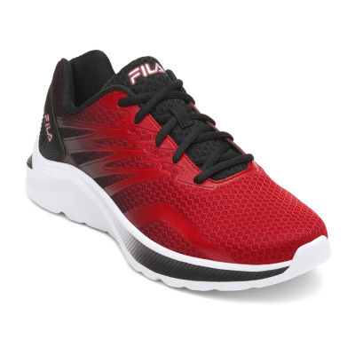 Black and red fila trainers on sale