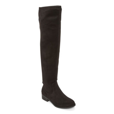 Raise yourself nothing salary Worthington Womens Primrose Block Heel Over the Knee Boots, Color: Black -  JCPenney