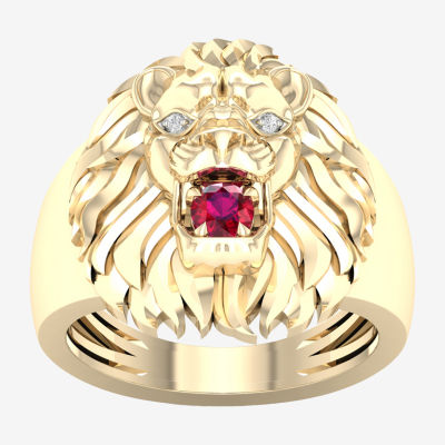 10k gold deals lion head ring