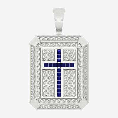 Mens sapphire sale cross necklace