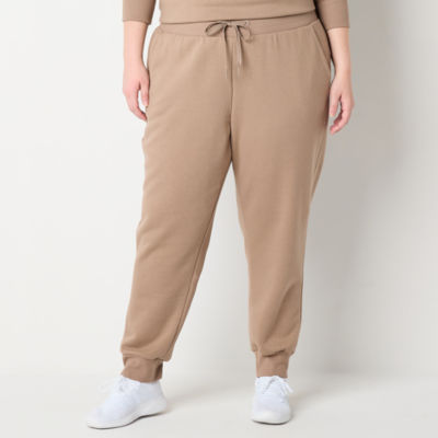 Xersion Womens Super Soft Fleece Mid Rise Plus Jogger Pant