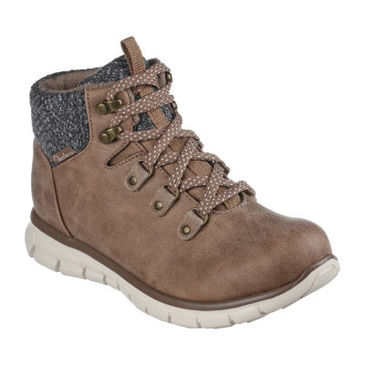 alarma cargando Corte Skechers Womens Synergy Cold Daze Memory Foam Flat Heel Hiking Boots,  Color: Taupe - JCPenney