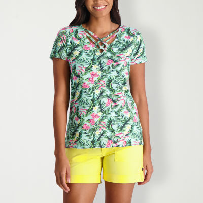 Aazon.co: Stella Parker Woen's Short Sleeve Suer Tops-Casual Blouse-UPF , Quick Dry