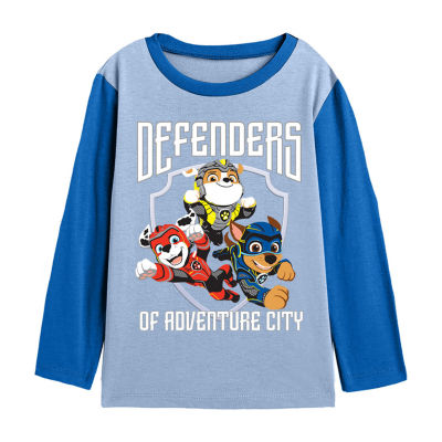 Toddler Boys Graphic T-Shirt, Neck Blue Sleeve Patrol JCPenney Paw Long Color: - Crew