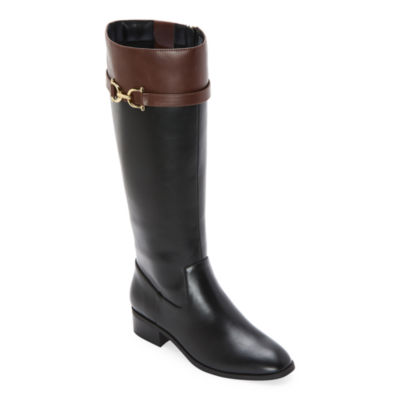 Liz Claiborne Womens Faron Stacked Heel Riding Boots