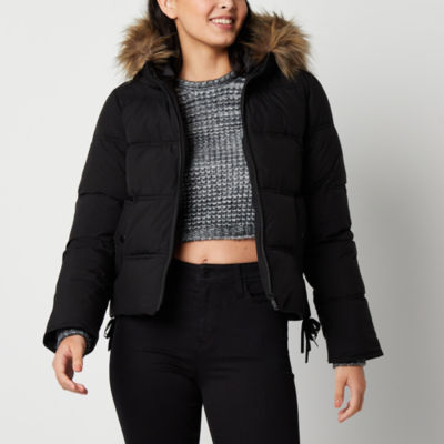 Maralyn And Me Hooded Heavyweight Puffer Jacket-Juniors, Color: Black -  JCPenney