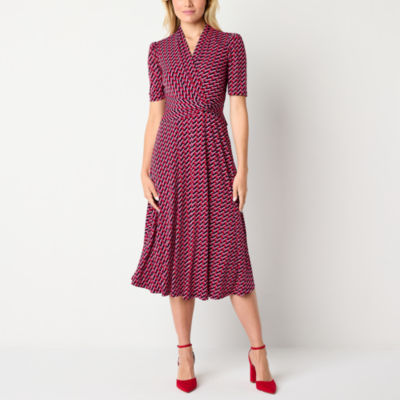 Jessica Howard Women's Printed Knit Dress - Perfect Fit & Flare Style For Work To Dinner