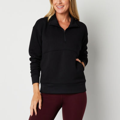 Xersion Womens Mock Neck Long Sleeve Quarter-Zip Pullover, Color