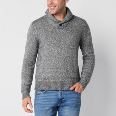 Mens grey best sale pullover sweater