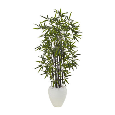 4' Bamboo Artificial Tree in Coiled Rope Planter, Color: Green - JCPenney