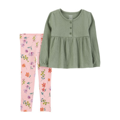 Carter's Baby Girls 2-pc. Legging Set, Color: Green - JCPenney