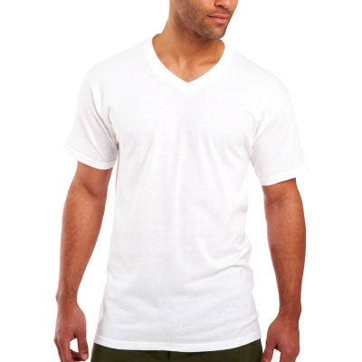 of the Loom Mens 3 Pack Sleeve Neck Moisture Wicking T-Shirt Tall, Color: White - JCPenney