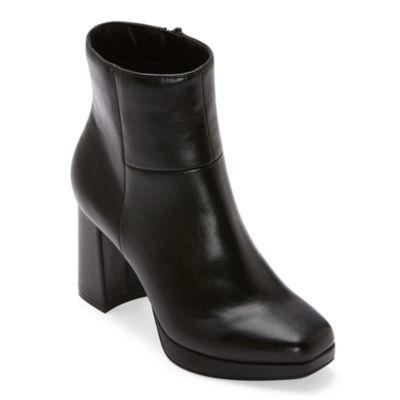 Leather block hotsell heel ankle boots